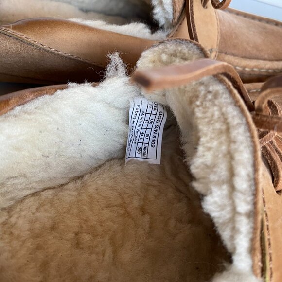 UGG "Bryon" Chestnut Suede Leather Slippers Men's Size 11 Slip On Moccasin - Picture 4 of 9